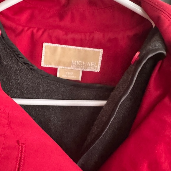 Michael Kors Red Double-Breasted Trench Coat - Picture 5 of 5